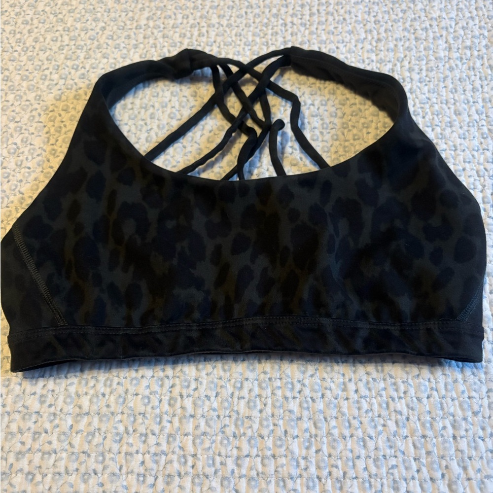 Victoria’s Secret Black Leopard Print Lounge Bralette /Sports Bra